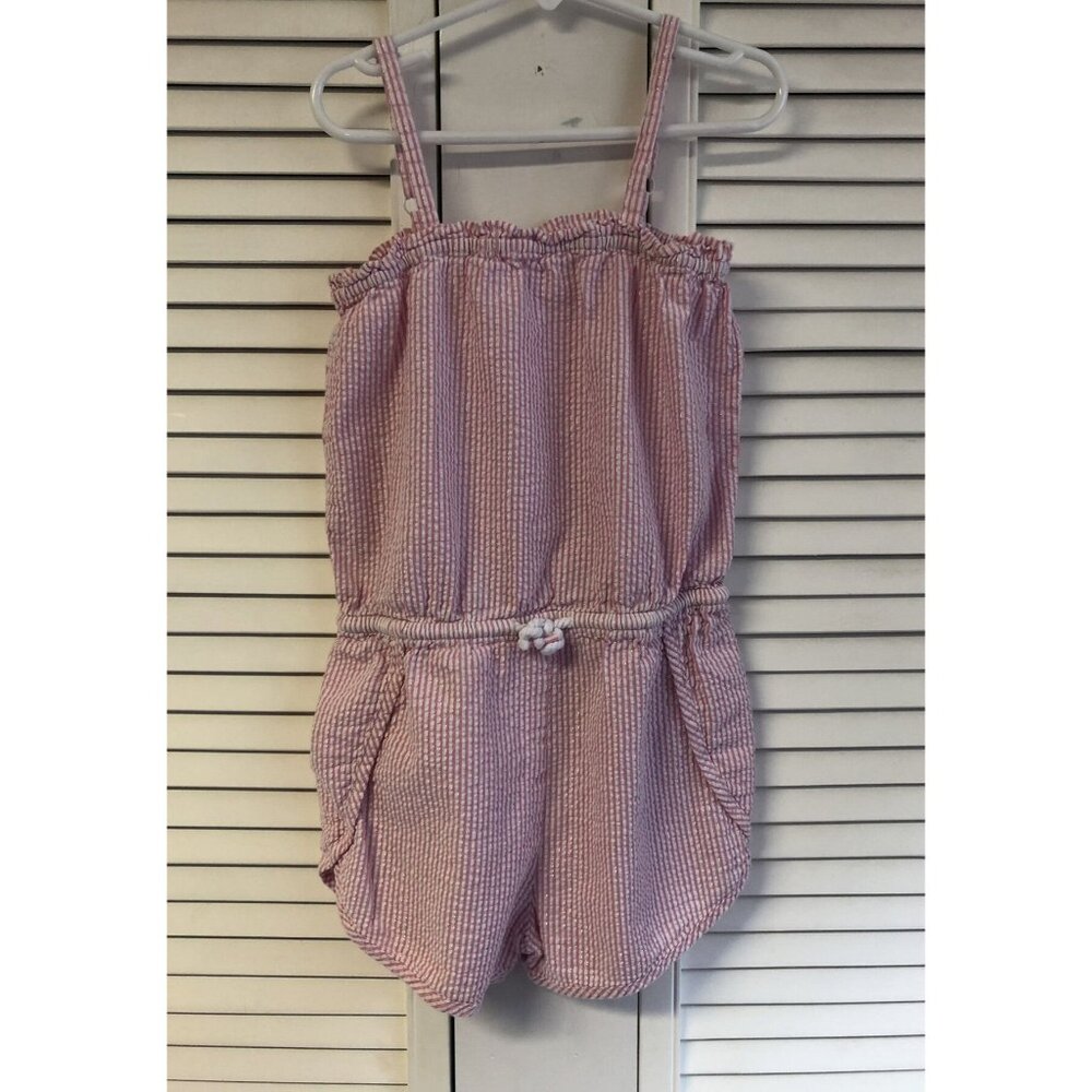 Rockets Of Awesome Size 8 Pink Striped Seerssucker Romper
